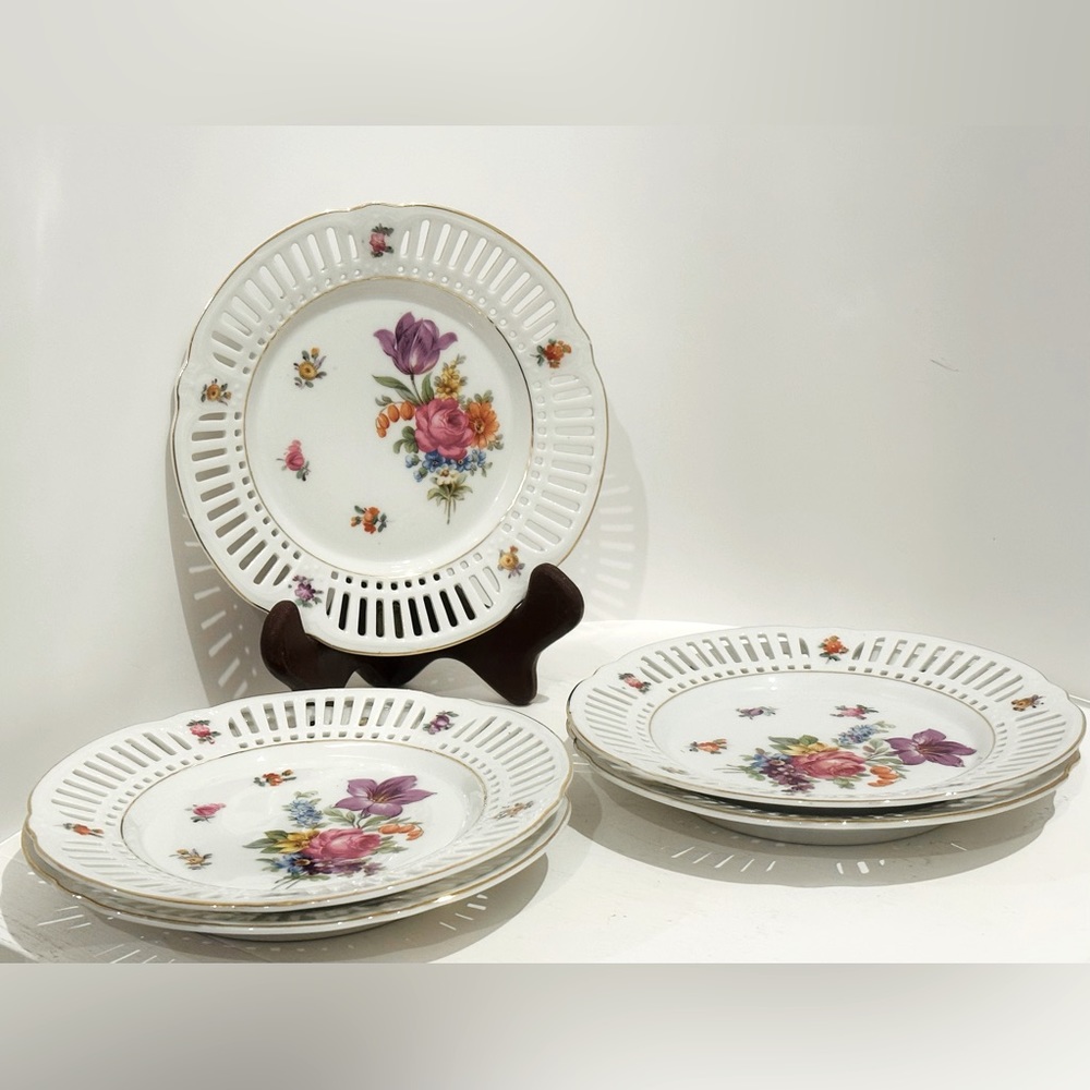 Vintage Bavaria Schumann Germany Rare Porcelain Reticulated open weave.$ EACH